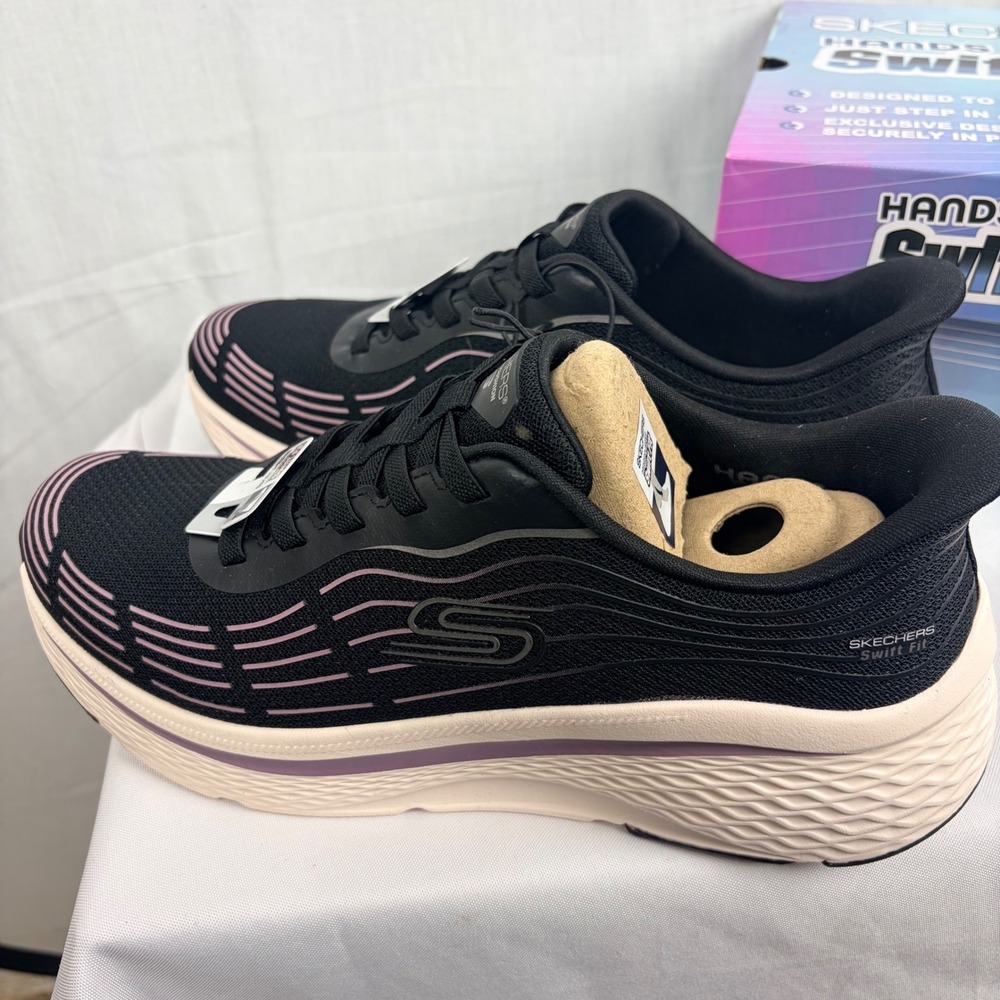 Skechers Hands Free Slip-ins Swift Fit Black Pink Womens Size 10 Sneakers - Picture 7 of 10